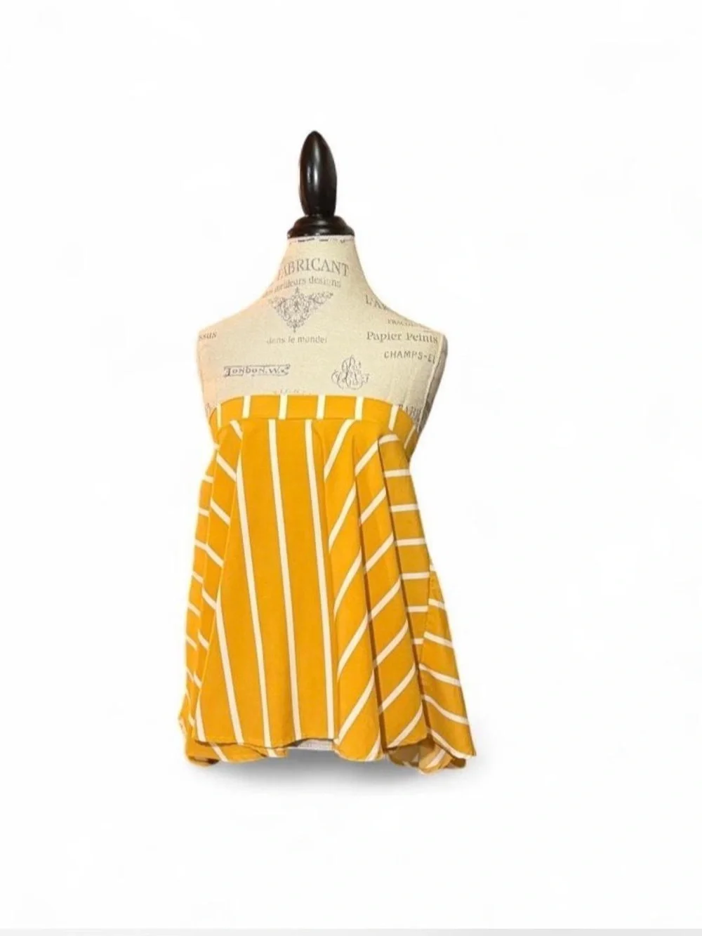 Yellow and White Striped A-Line Skirt Sz XL (Could also be worn as a top)